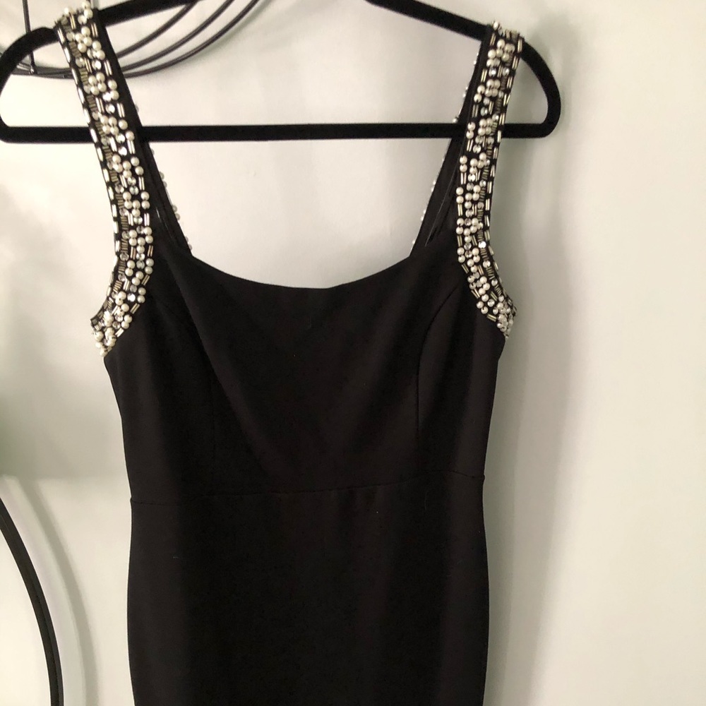 Little black dress with pearl details